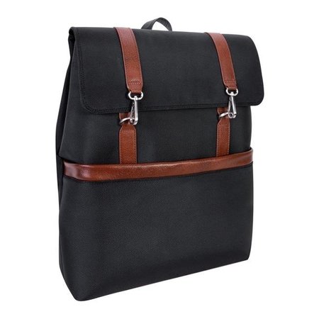 MCKLEINUSA McKlein USA 78475 17 in. U Series Element Nylon Two-Tone Flap-Over Laptop & Tablet Backpack; Black 78475